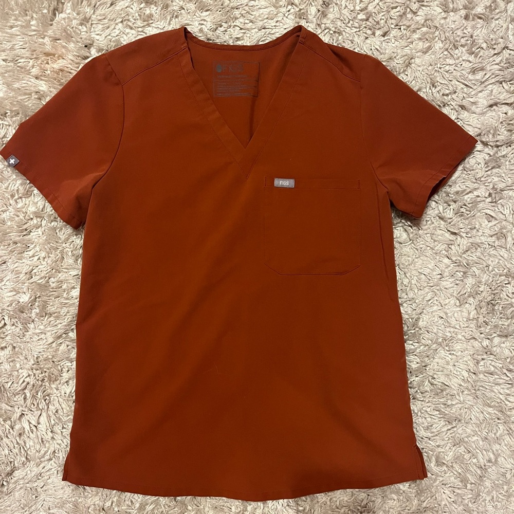 Figs Auburn Catarina One Pocket Scrub Top Size Small
